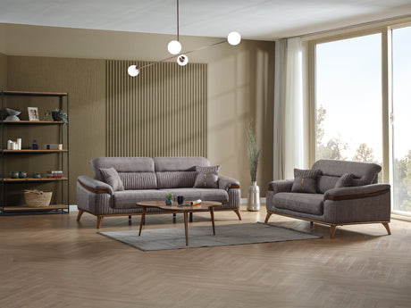 Beta 3-pieces (Sofa & Loveseat & Chair) Livingroom Set in Fume from Furnia - Luna Furniture