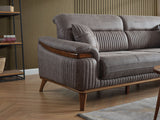 Beta Convertible Sofa in Fume from Furnia - Luna Furniture