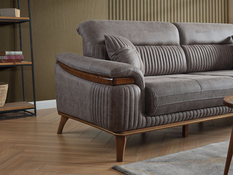 Beta Convertible Sofa in Fume from Furnia - Luna Furniture