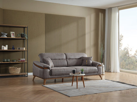 Beta 3-pieces (Sofa & Loveseat & Chair) Livingroom Set in Fume from Furnia - Luna Furniture