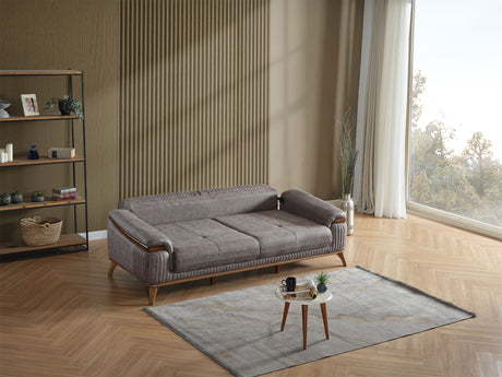 Beta Convertible Sofa in Fume from Furnia - Luna Furniture