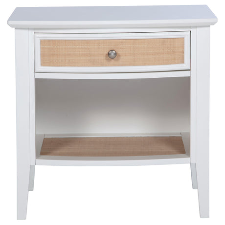 Bexhill White 1-Drawer Nightstand from Coaster - Luna Furniture