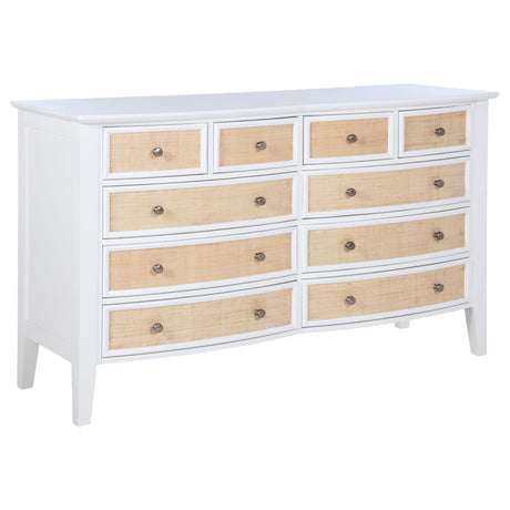 Bexhill White 10-Drawer Dresser from Coaster - Luna Furniture