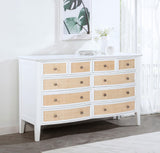 Bexhill White 10-Drawer Dresser from Coaster - Luna Furniture