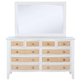 Bexhill White 10-Drawer Dresser and Mirror from Coaster - Luna Furniture