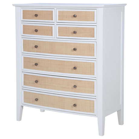 Bexhill White 8-Drawer Chest from Coaster - Luna Furniture