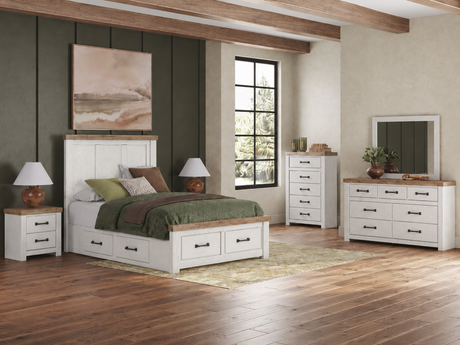 Savonport White/Brown Youth Bedroom Set with 6 Drawers from Ashley - Luna Furniture