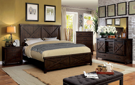 Bianca Dark Walnut California King Bed from Furniture of America - Luna Furniture