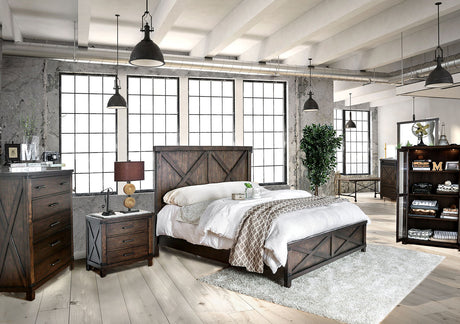 Bianca Dark Walnut King Bed from Furniture of America - Luna Furniture