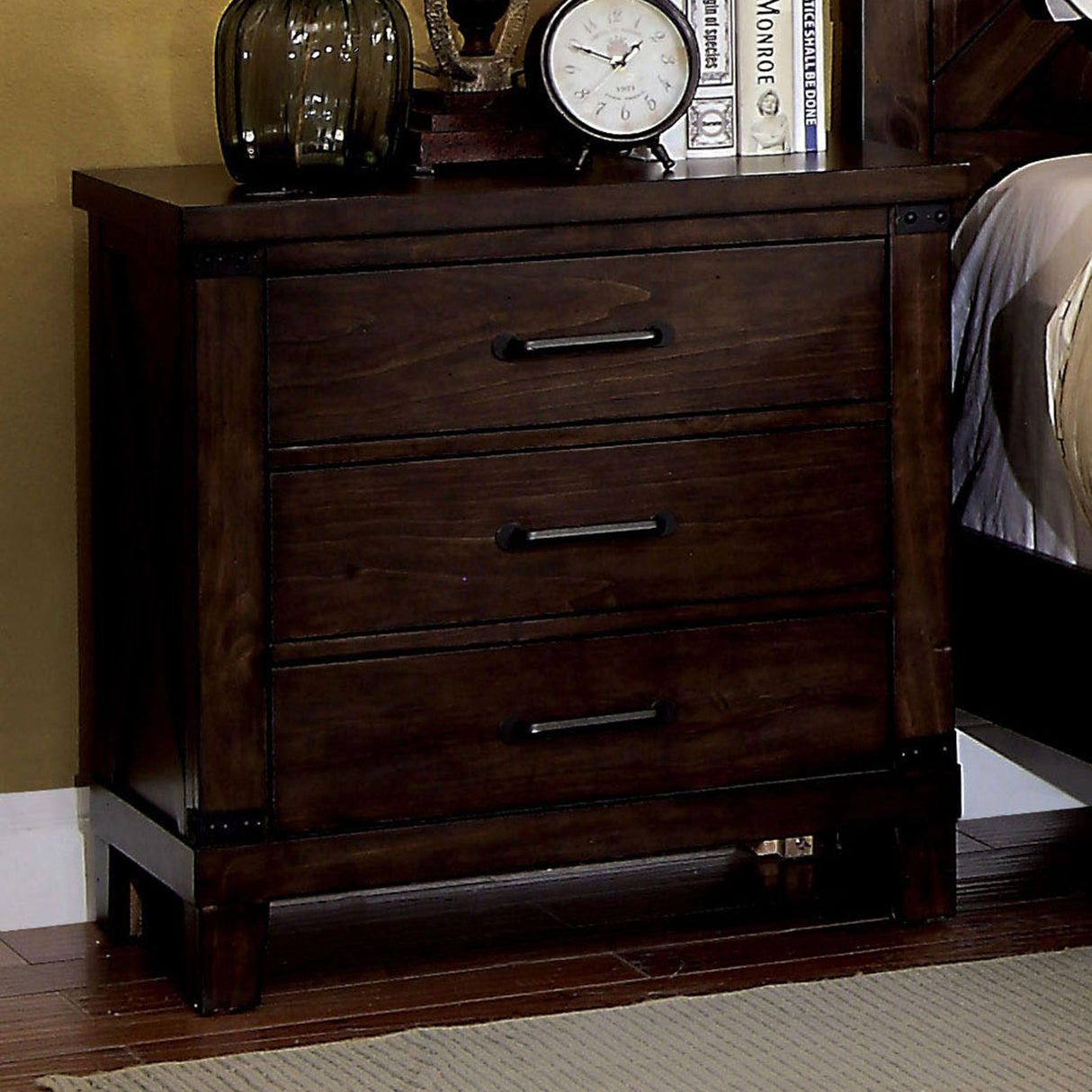 Bianca Dark Walnut Night Stand from Furniture of America - Luna Furniture