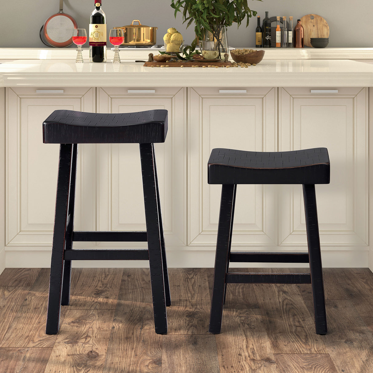 Biasca Black 29" Stool from Furniture of America - Luna Furniture