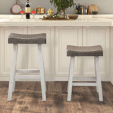 Biasca Gray/White 29" Stool from Furniture of America - Luna Furniture
