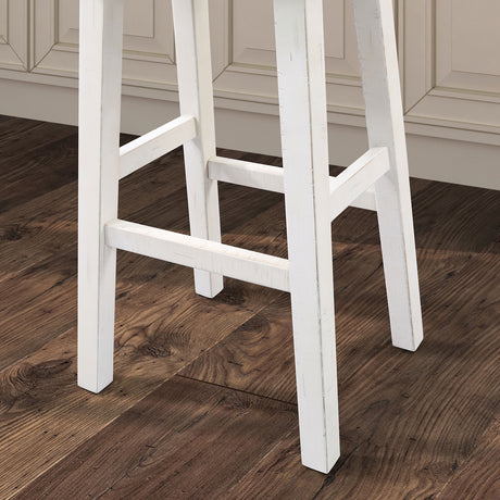 Biasca Gray/White 29" Stool from Furniture of America - Luna Furniture