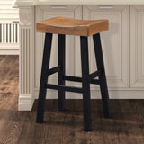 Biasca Oak/Black 29" Stool from Furniture of America - Luna Furniture