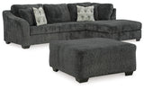 Biddeford 2-Piece Sectional with Ottoman in Shadow from Ashley Furniture - Luna Furniture