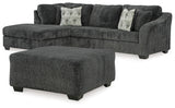 Biddeford 2-Piece Sectional with Ottoman in Shadow from Ashley Furniture - Luna Furniture
