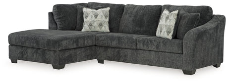 Biddeford 2-Piece Sectional with Ottoman in Shadow from Ashley - Luna Furniture