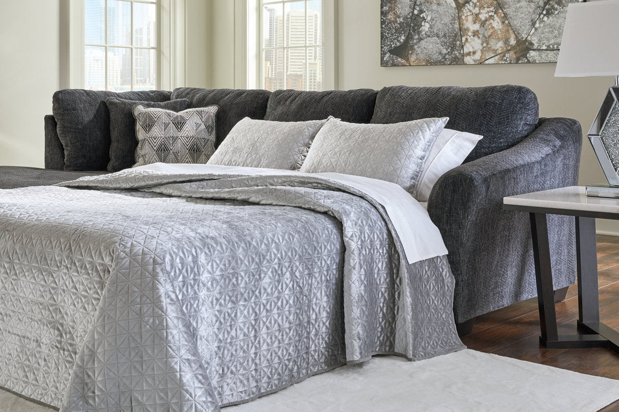 Biddeford Shadow 2-Piece LAF Chaise Sleeper Sectional from Ashley Furniture - Luna Furniture