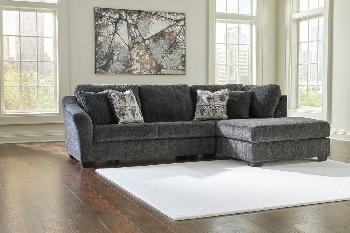 Biddeford Shadow 2-Piece RAF Chaise Sleeper Sectional from Ashley Furniture - Luna Furniture