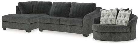 Biddeford Shadow 2-Piece Sectional and Oversized Swivel Accent Chair from Ashley - Luna Furniture