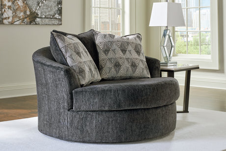 Biddeford Shadow 2-Piece Sectional and Oversized Swivel Accent Chair from Ashley - Luna Furniture