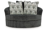 Biddeford Shadow Oversized Swivel Chair and Ottoman from Ashley Furniture - Luna Furniture