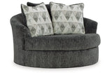 Biddeford Shadow Oversized Swivel Chair and Ottoman from Ashley Furniture - Luna Furniture
