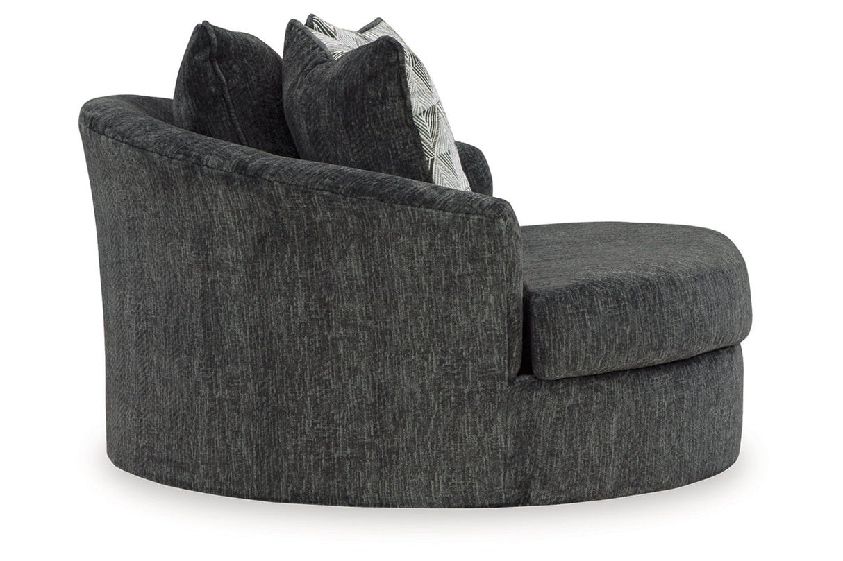 Biddeford Shadow Oversized Swivel Chair and Ottoman from Ashley Furniture - Luna Furniture