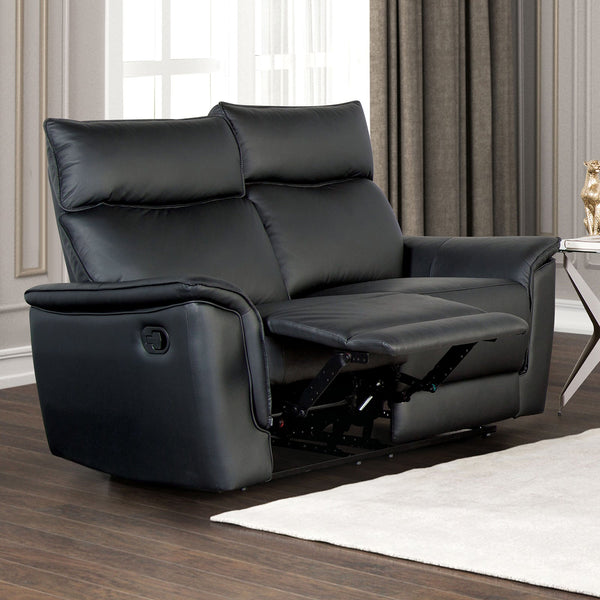 Bienne Black Loveseat Manual Recliner