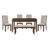 Binghampton Cherry/Moonstone 6-Piece 60" Dining Set from Homelegance - Luna Furniture