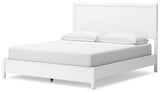 Binterglen California King Panel Bed with 2 Nightstands in White from Ashley - Luna Furniture