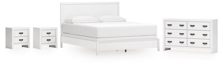 Binterglen California King Panel Bed with Dresser and 2 Nightstands in White from Ashley - Luna Furniture