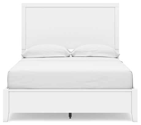 Binterglen Full Panel Bed with Mirrored Dresser and 2 Nightstands in White from Ashley - Luna Furniture