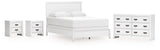 Binterglen Queen Panel Bed with Dresser and 2 Nightstands in White from Ashley - Luna Furniture