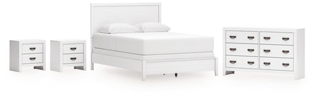 Binterglen Queen Panel Bed with Dresser and 2 Nightstands in White from Ashley - Luna Furniture