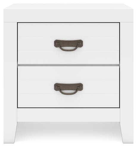 Binterglen Queen Panel Bed with Mirrored Dresser and 2 Nightstands in White from Ashley - Luna Furniture