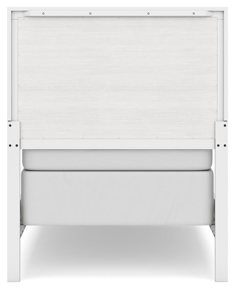 Binterglen Twin Panel Bed with Mirrored Dresser and Chest in White from Ashley - Luna Furniture