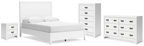 Binterglen White Full Panel Bed, Dresser, Chest and Nightstand from Ashley - Luna Furniture