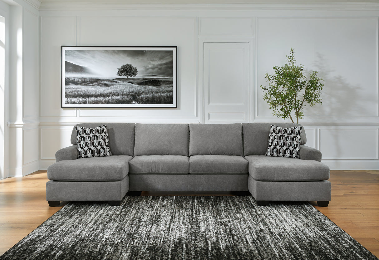 Birkdale Court Gray 3-Piece Double Chaise Sectional from Ashley Furniture - Luna Furniture