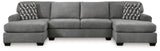 Birkdale Court Gray 3-Piece Double Chaise Sectional from Ashley Furniture - Luna Furniture