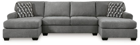 Birkdale Court Gray 3-Piece Double Chaise Sectional from Ashley - Luna Furniture