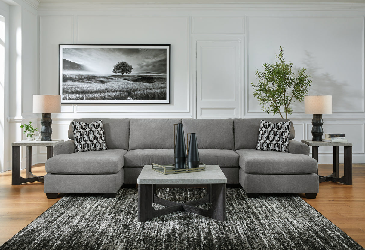 Birkdale Court Gray 3-Piece Double Chaise Sectional from Ashley Furniture - Luna Furniture