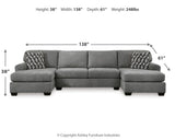 Birkdale Court Gray 3-Piece Double Chaise Sectional from Ashley Furniture - Luna Furniture