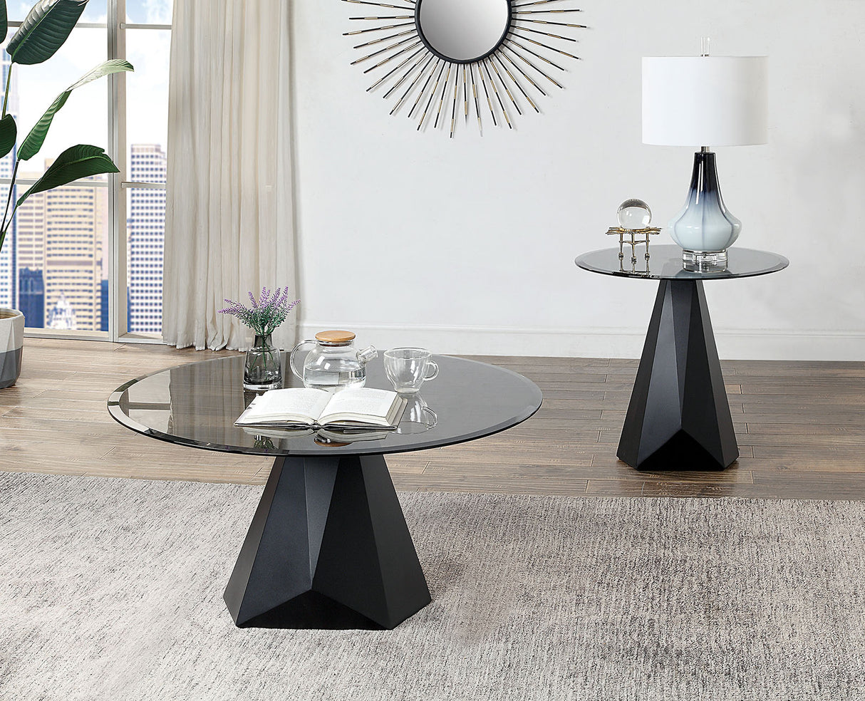 Bishop Black/Gray Coffee Table from Furniture of America - Luna Furniture