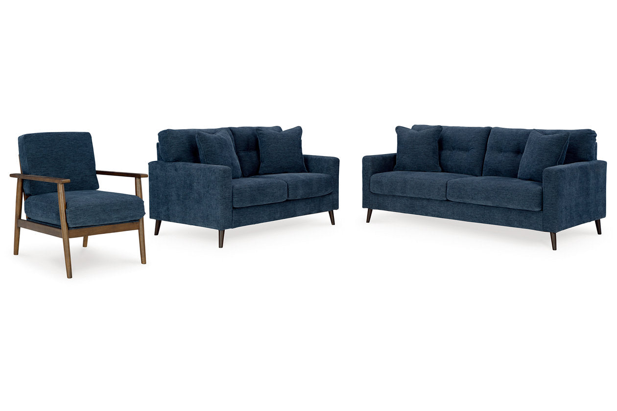 Bixler Navy Sofa, Loveseat and Chair from Ashley Furniture - Luna Furniture