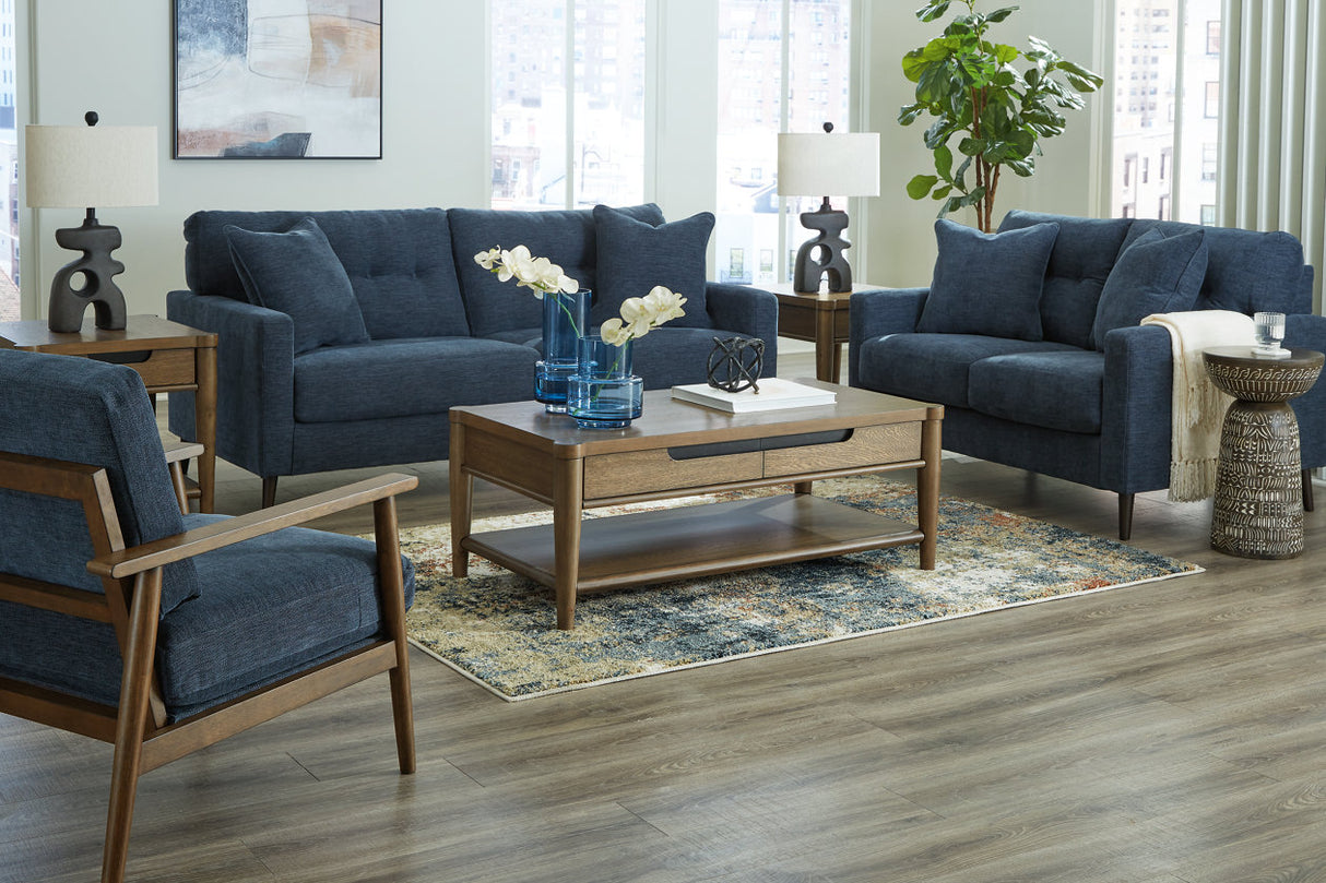 Bixler Navy Sofa, Loveseat and Chair from Ashley Furniture - Luna Furniture
