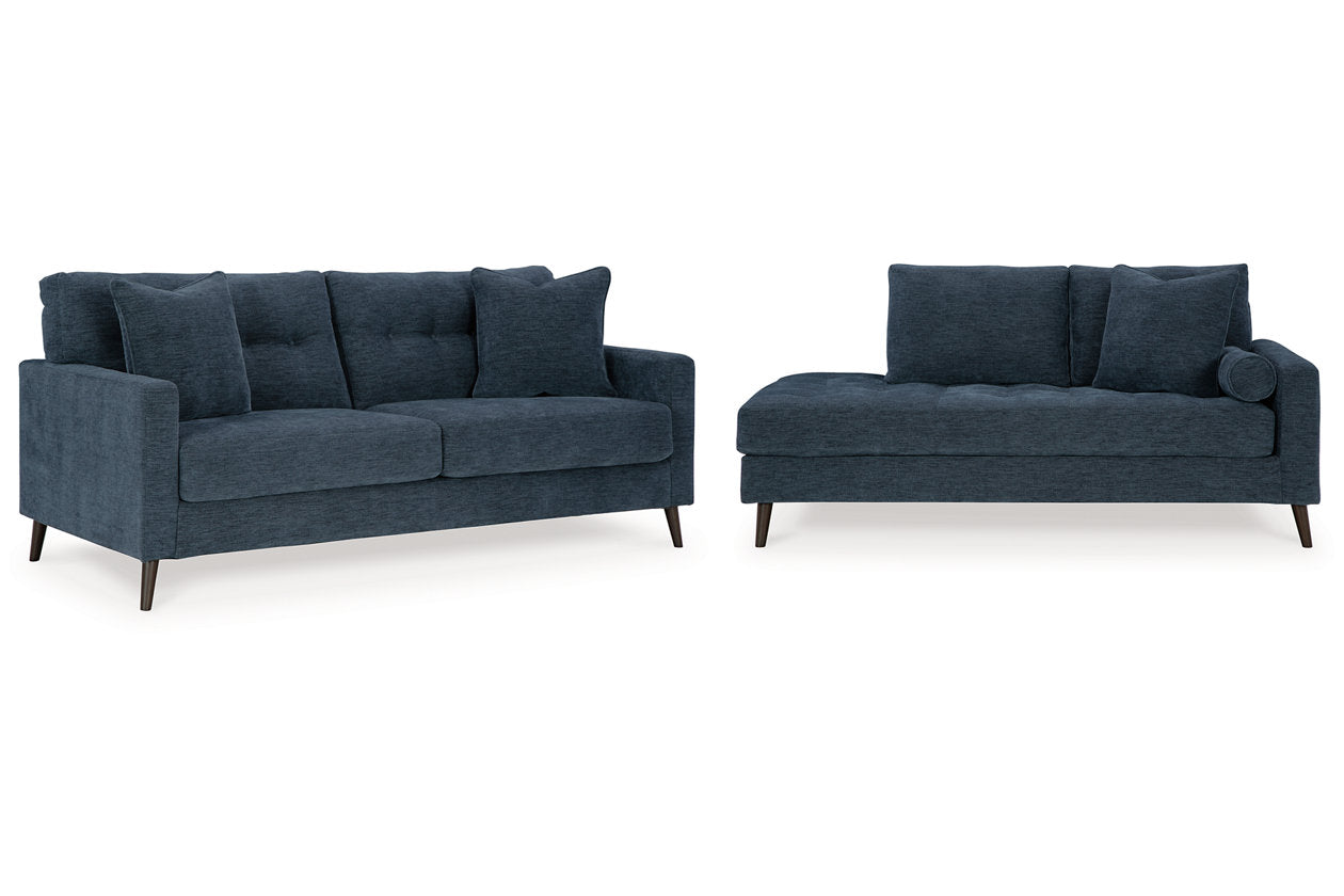 Ashley Bixler Navy Sofa and Chaise – Luna Furniture