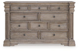 Blairhurst California King Panel Bed with Dresser and Nightstand in Light Grayish Brown from Ashley - Luna Furniture