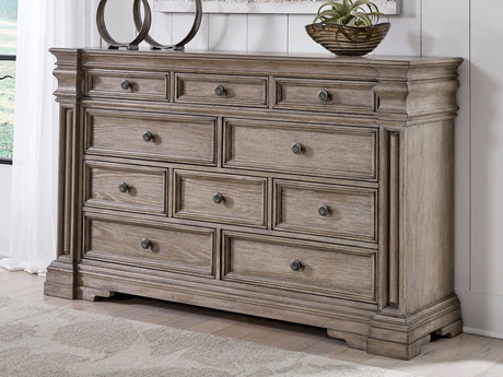 Blairhurst California King Panel Bed with Dresser in Light Grayish Brown from Ashley - Luna Furniture