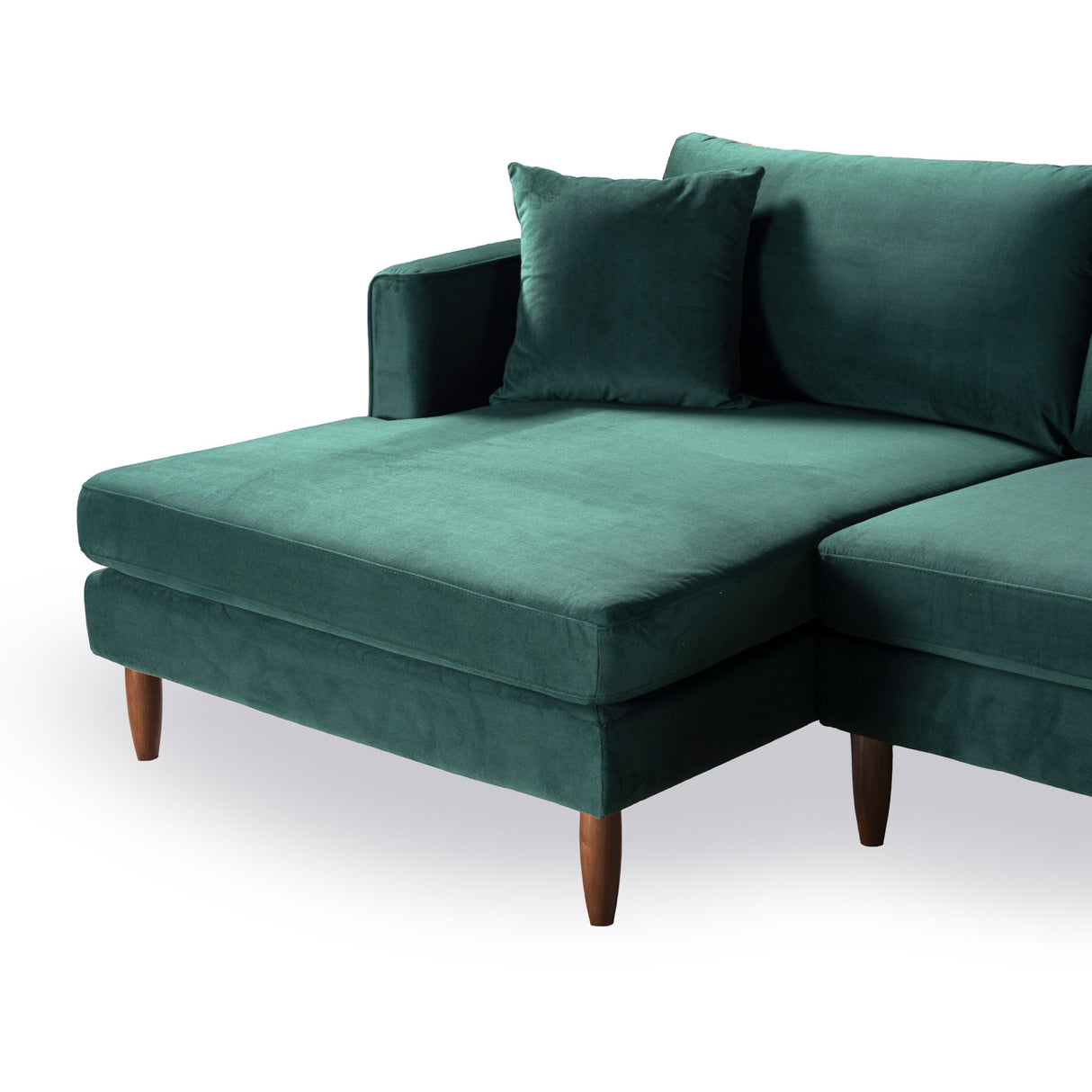 Blake Dark Green Velvet L-Shaped Left Facing Sectional Sofa from Midinmod - Luna Furniture